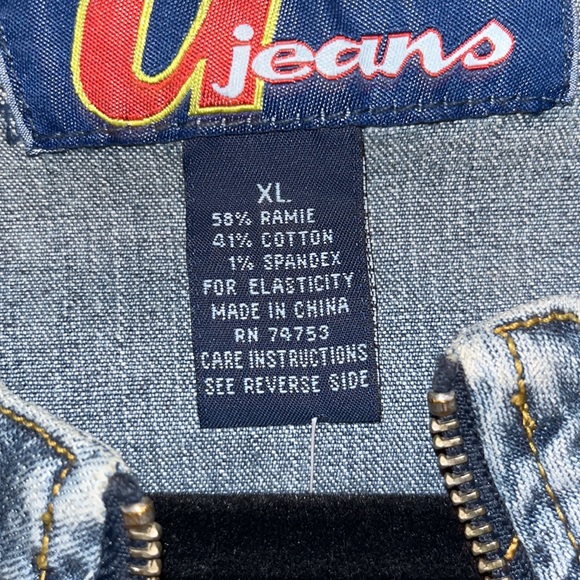**REDUCED***  U JEANS  “04” SUGAR  BABY WORLD TOUR VINTAGE Spandex Denim jacket - Picture 5 of 8